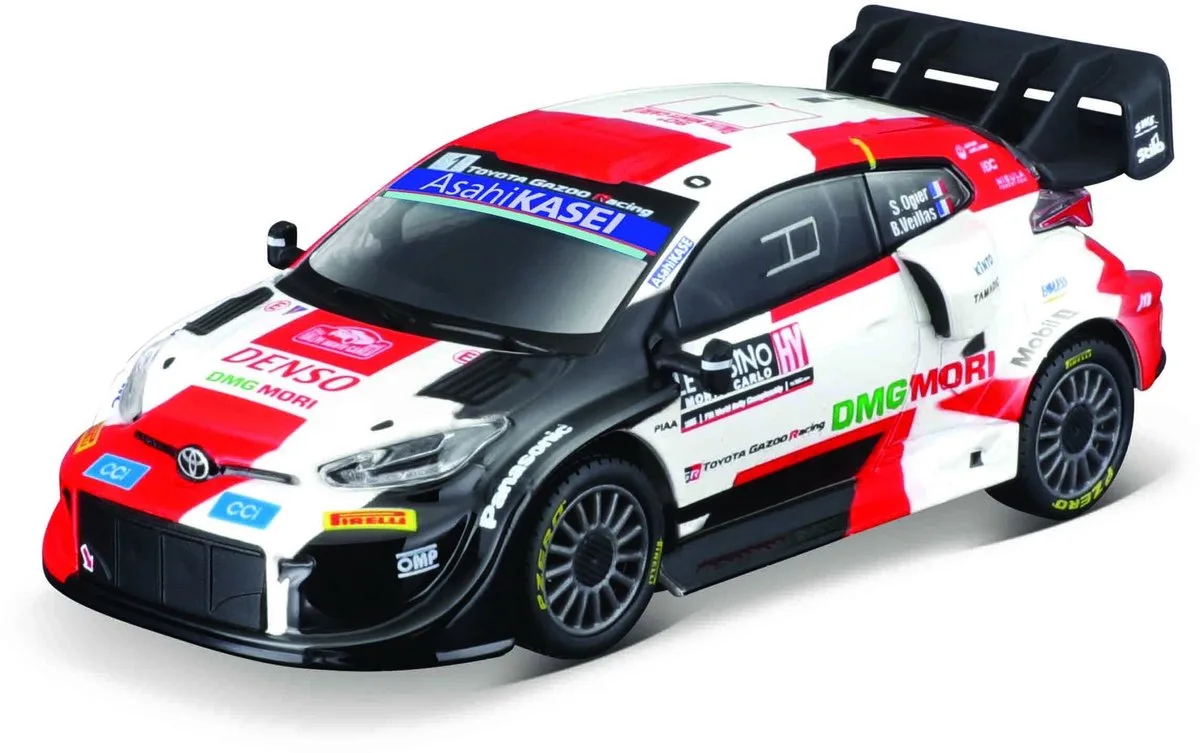 Toyota Yaris - Modelauto - Schaal 1:43 fra Bburago i Hvid, Rød, Sort – produktbillede