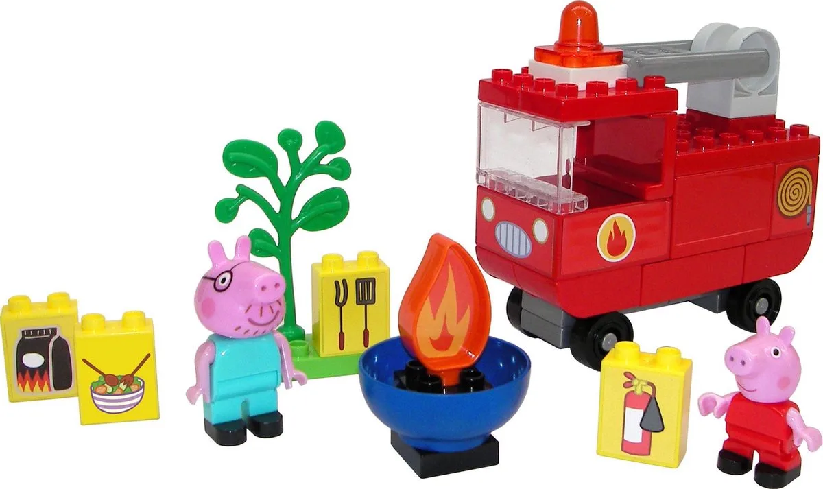 Bloxx - Peppa Pig - Brandweerwagen - Bouwset van BIG in Rood – productfoto