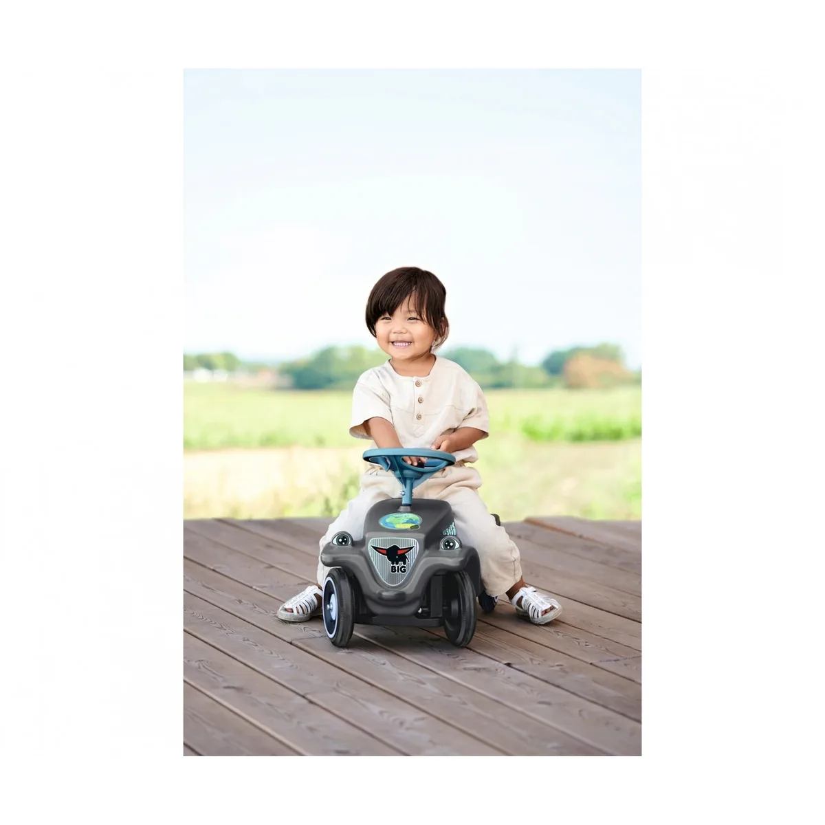 Bobby Car Classic Eco von BIG in Grau, 58 × 30 × 38 mm – Produktfoto