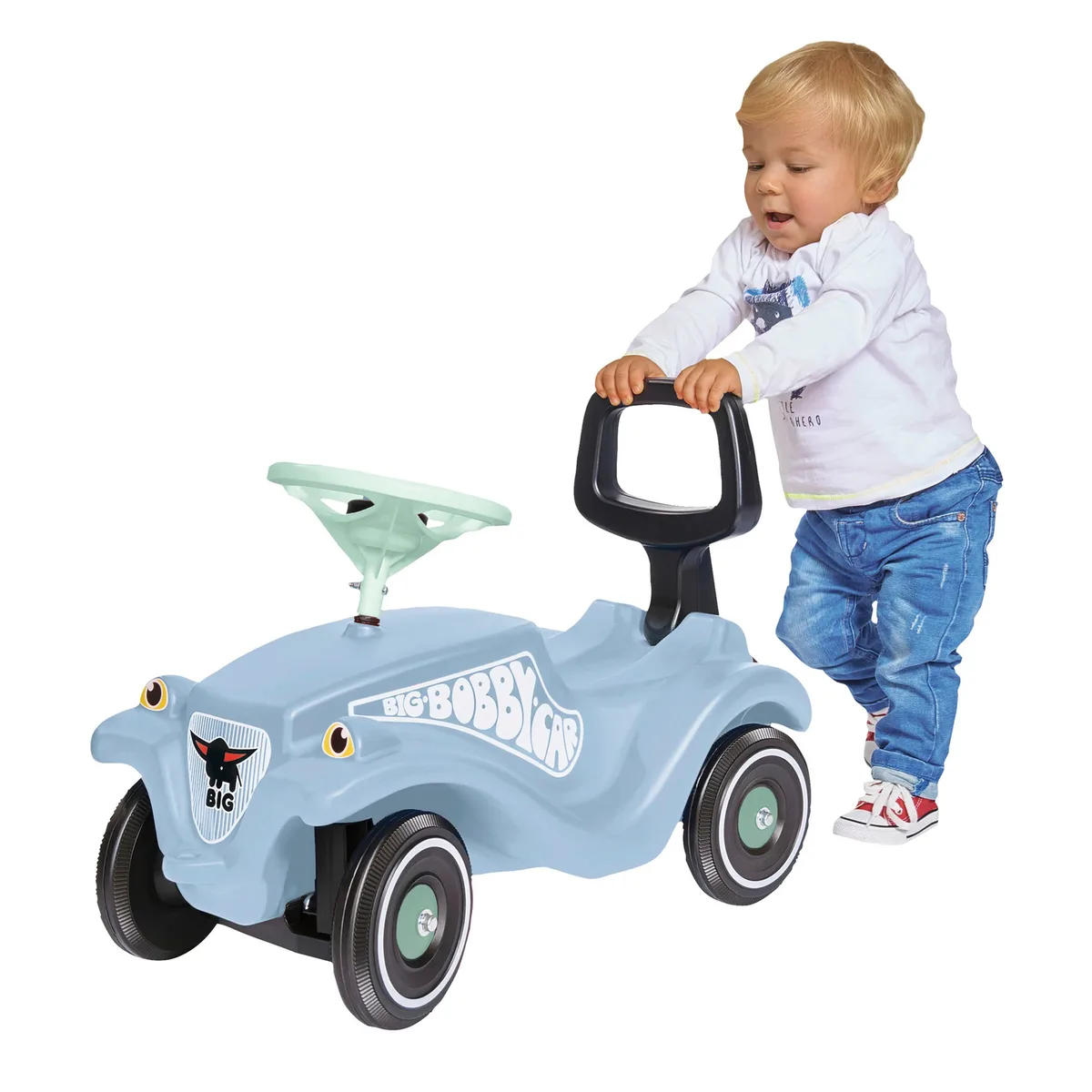 Bobby Car Classic + Walker von BIG in Hellblau – Produktfoto