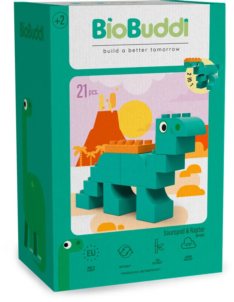 Dinosaurus bouwblokken by BiOBUDDi in Green – product photo
