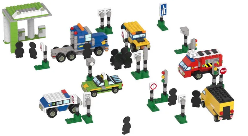 Education Small Bouwblokken - Verkeer - 728dlg. by BiOBUDDi in Multicolour – product photo