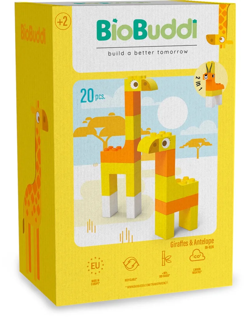 Giraffe en Antilope bouwblokken by BiOBUDDi in Yellow – product photo