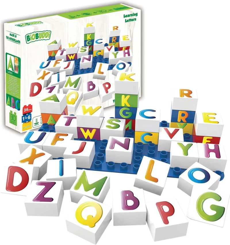 Letterset met basisplaat - Duurzaam Passend op Lego Duplo by BiOBUDDi in Multicolour – product photo