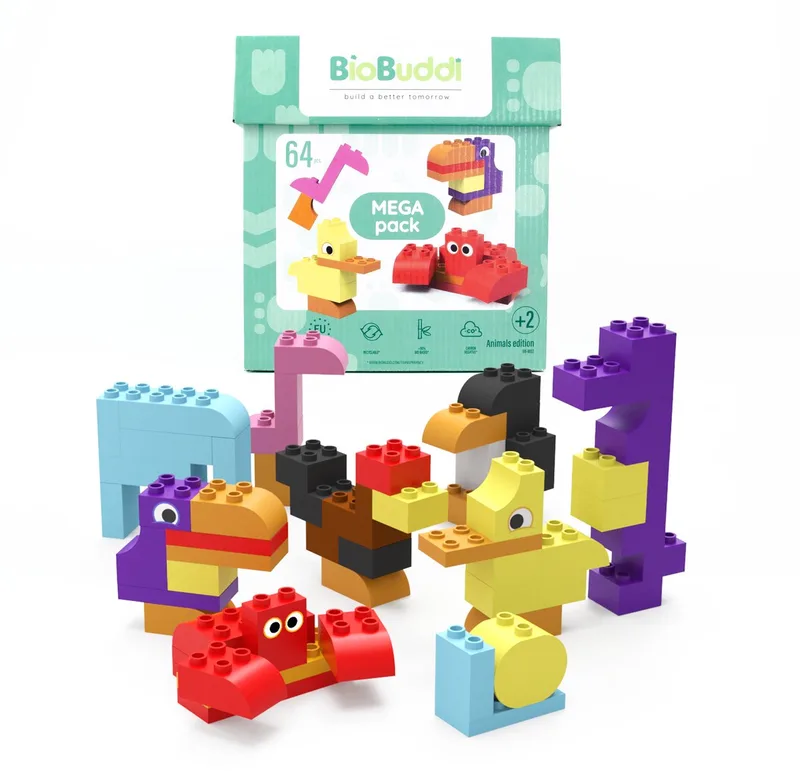 Megapack Dieren bouwblokken (64 blokken) by BiOBUDDi in Yellow – product photo
