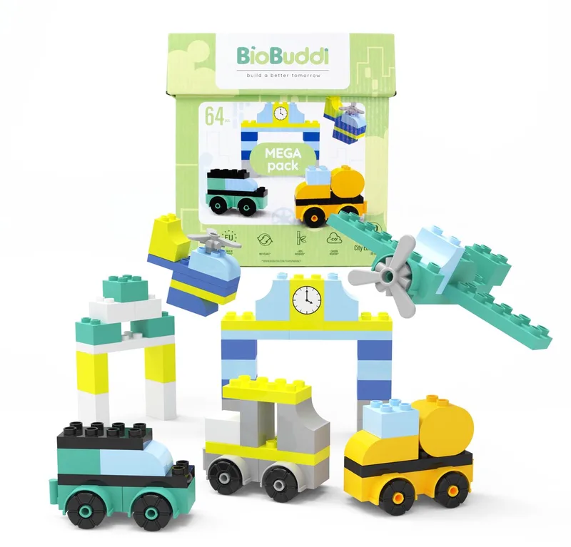 Megapack Stadseditie bouwblokken (64 blokken) by BiOBUDDi in Yellow – product photo