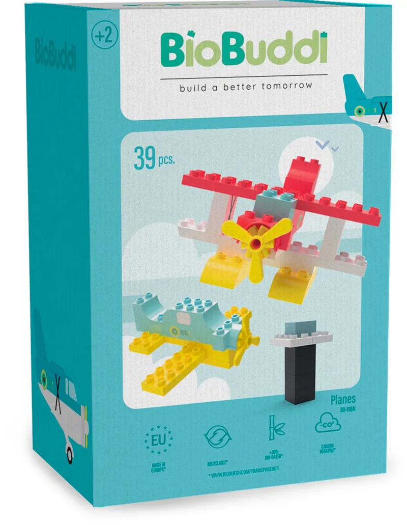 Vliegtuig bouwblokken by BiOBUDDi in Black – product photo