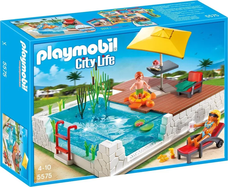 5575 Einbau-Swimmingpool fra Playmobil – miljøbillede