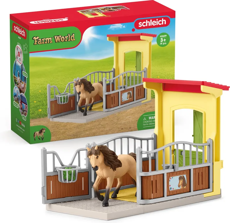 42609 Pony Box with Iceland Pony Stallion fra Schleich – produktbillede