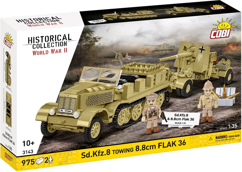 3143 Sd.Kfz.8 Towing 8.8 cm Flak 36 från COBI – produktbild
