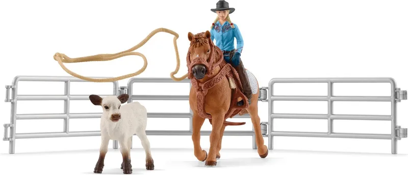 42577 Cowgirl Team Roping Fun fra Schleich – produktbillede