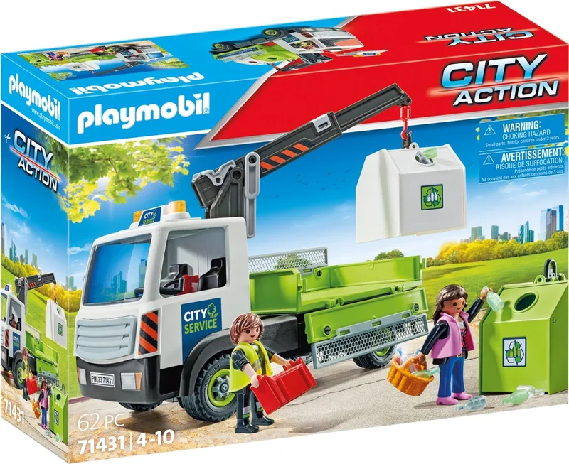 71431 Altglas-LKW mit Container fra Playmobil – miljøbillede