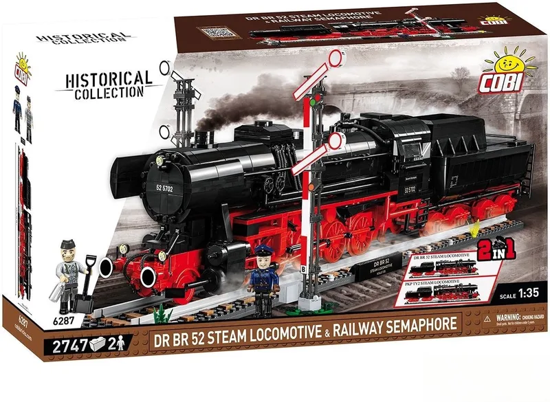 6287 DR BR 52 Steam Locomotive & Railway Semaphore fra COBI – produktbillede