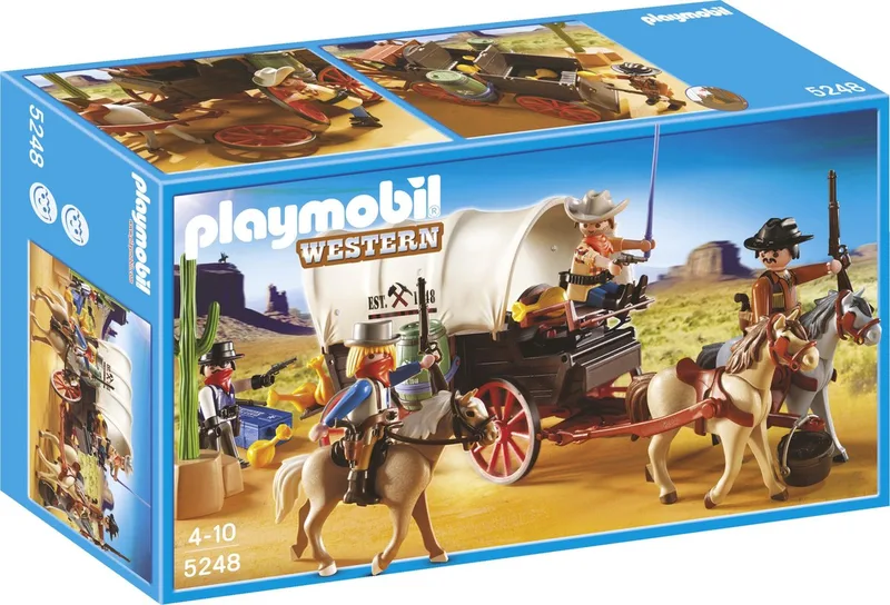 5248 Planwagen mit Überfall de Playmobil – photo d’ambiance