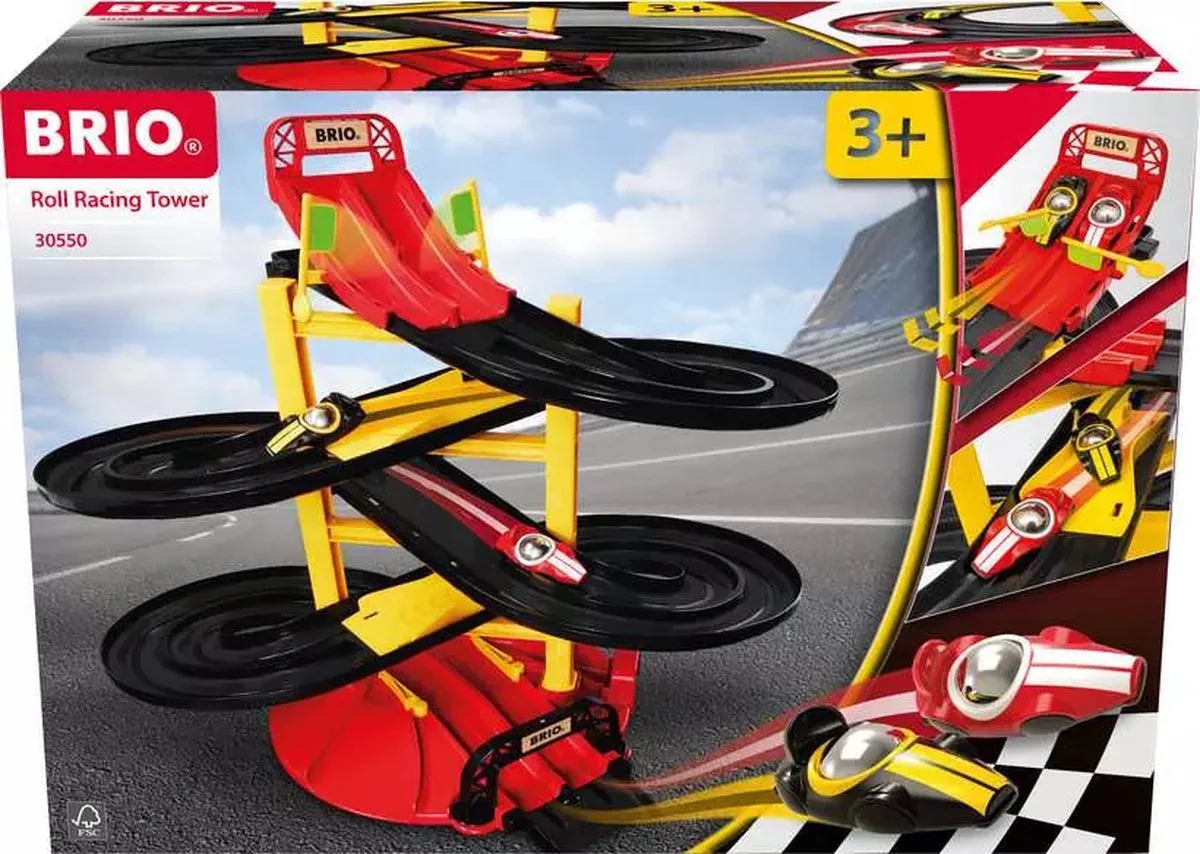 BRIO 30550 Racetoren met racewagens - Speelgoedracewagens voor kinderen vanaf 3 jaar - uitbreiding voor BRIO World från BRIO i Flerfärgad – produktbild