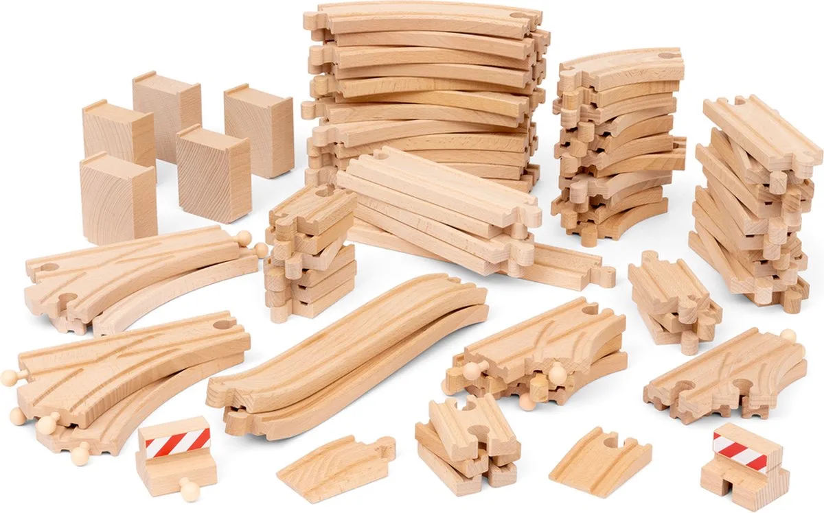 Deluxe Track Pack Treinrails - 36030 - Treinbaanonderdeel de BRIO en Blank hout – photo du produit