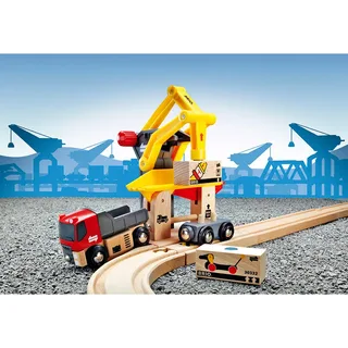 Goederen laadstation - 33280 - treinbaanonderdeel fra BRIO i Gul – produktbillede 2 af 6