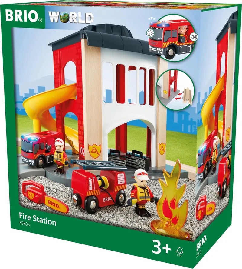 Grote brandweerkazerne - 33833 - Treinbaanonderdeel från BRIO i Flerfärgad – produktbild