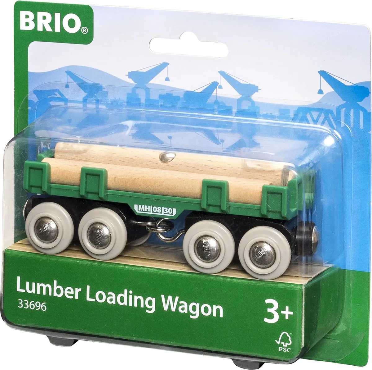 Lumber Loading Wagon von BRIO in Grün – Produktfoto
