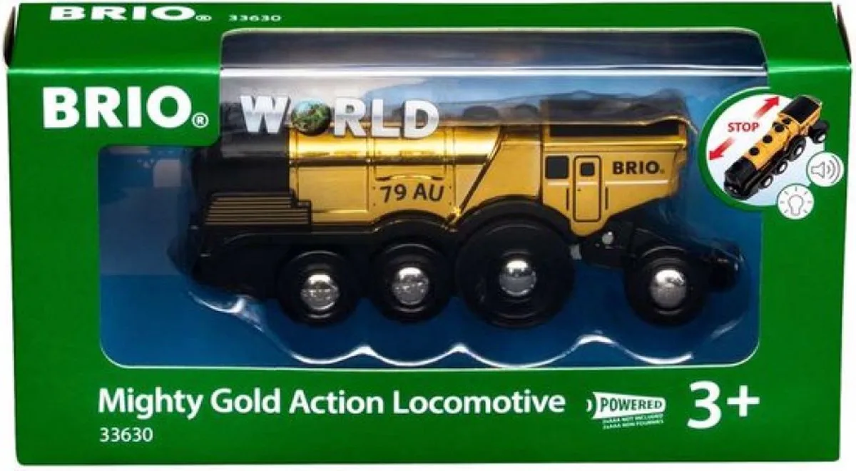 Mighty Gold Actie locomotief - 33630 van BRIO in Meerkleurig – productfoto