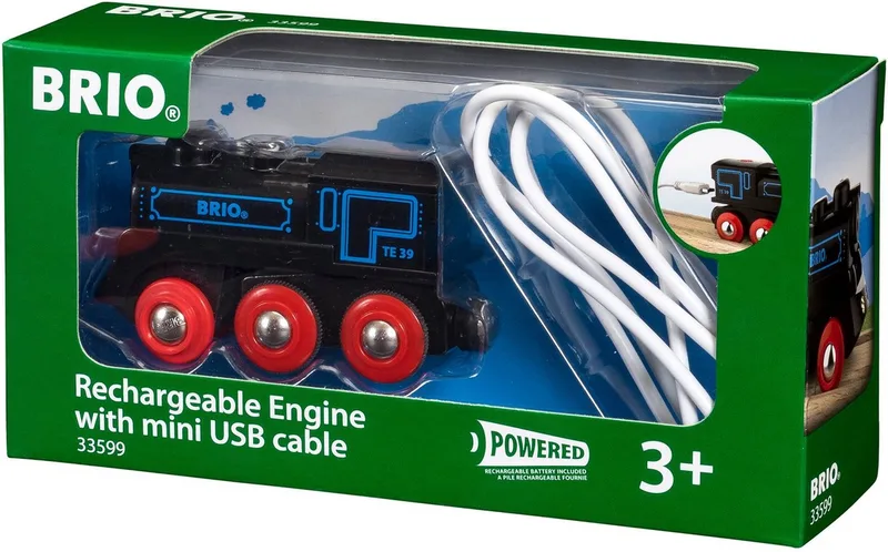 Oplaadbare locomotief met mini USB- kabel - 33599 - Treinbaanonderdeel fra BRIO i Flerfarvet – produktbillede 2 af 5