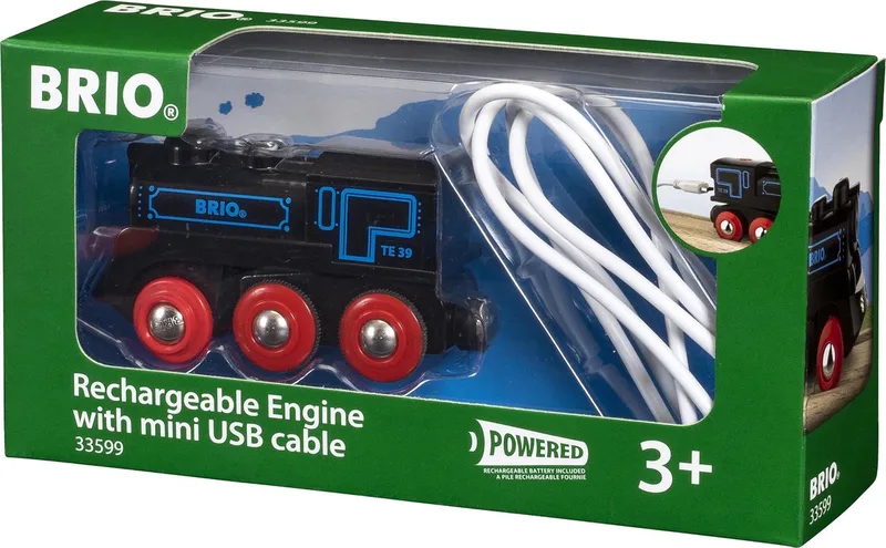 Oplaadbare locomotief met mini USB- kabel - 33599 - Treinbaanonderdeel fra BRIO i Flerfarvet – produktbillede 1 af 5