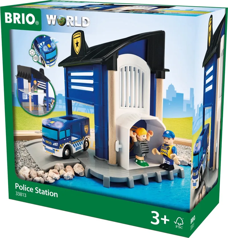 Politie Station - 33813 - Treinbaanonderdeel by BRIO in Blue – product photo