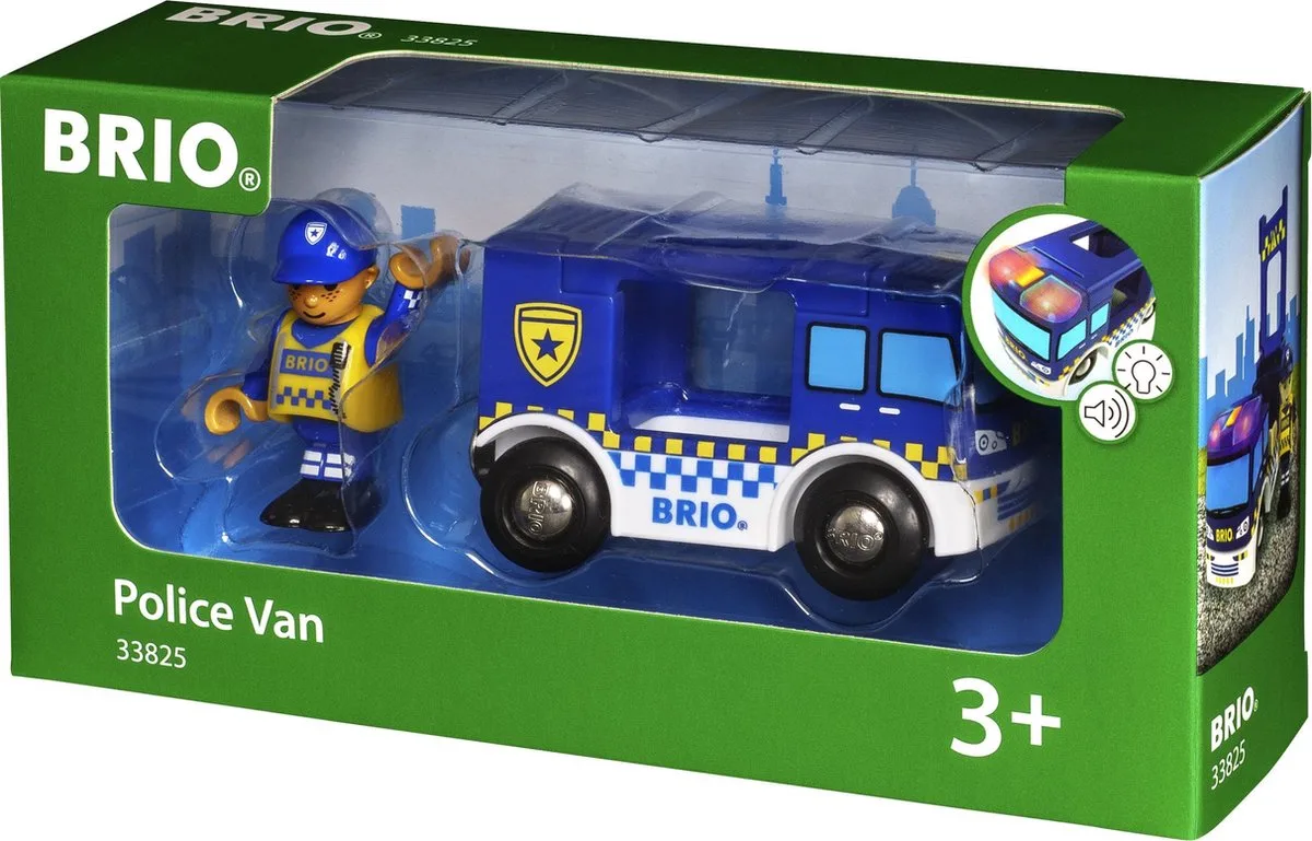 Politiebus - 33825 van BRIO in Blauw – productfoto