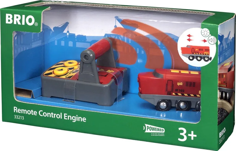 Rode RC trein locomotief - Met afstandsbediening en licht & geluid - 33213 van BRIO in Rood – productfoto