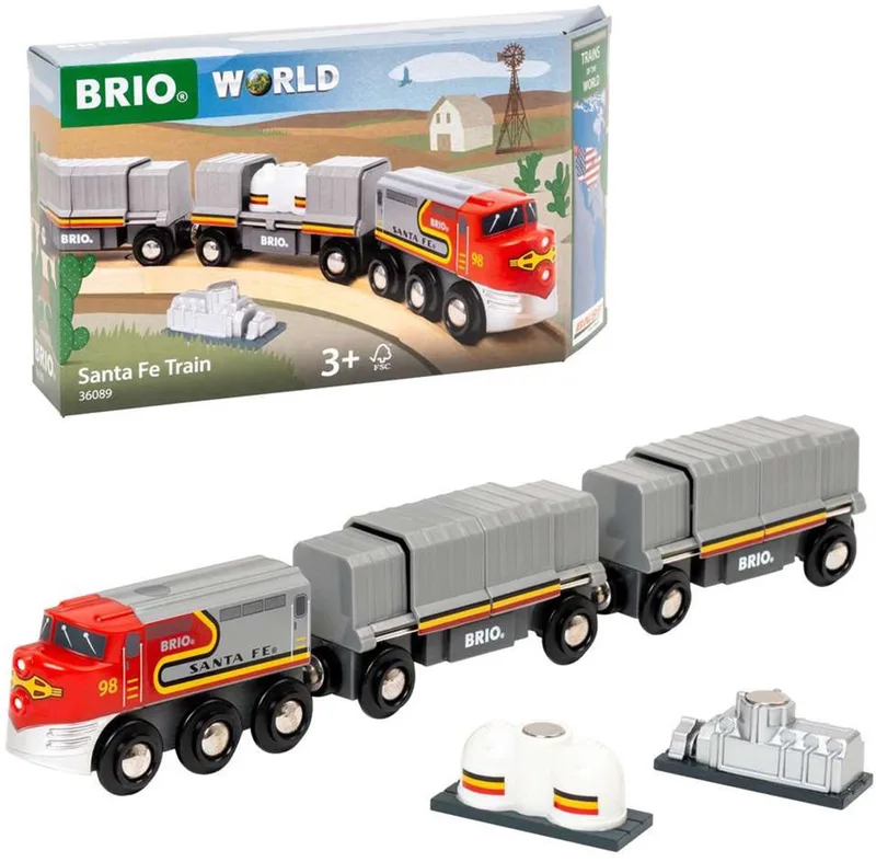 Santa Fe Trein - Treinen van de Wereld - Houten Speelgoed de BRIO en Multicolore – photo du produit