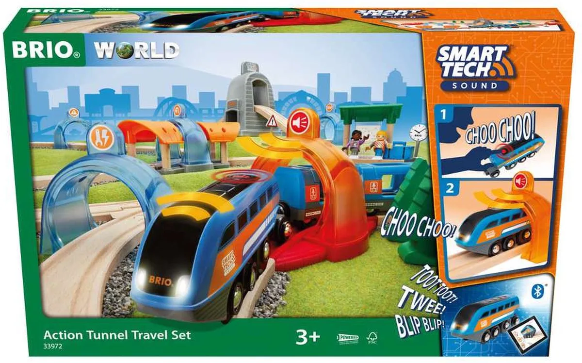 Smart Tech Sound Action Tunnel-reisset - 33972 - complete treinset, zelfstandig speelbaar - vanaf 3 jaar von BRIO in Mehrfarbig – Produktfoto