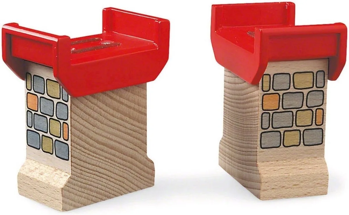 Spoorbrug pijlers - Bouwset voor creativiteit en motoriek - 33254 - uitbreiding voor BRIO World - vanaf 3 jaar van BRIO in Meerkleurig – productfoto