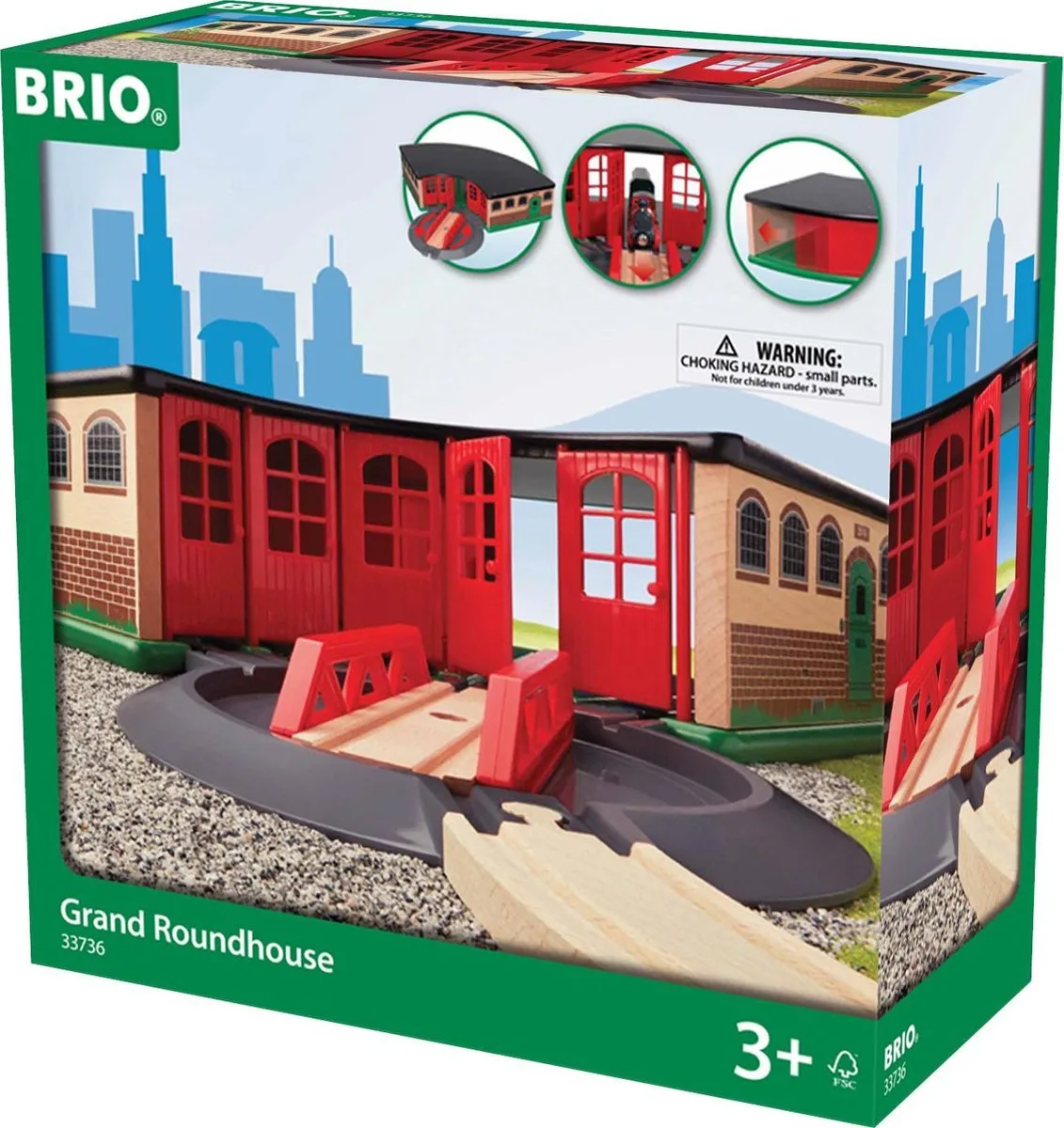 World Großer Ringlokschuppen, Bahn von BRIO in Mehrfarbig – Produktfoto