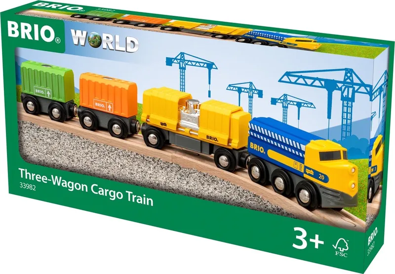 World Güterzug mit drei Waggons, Spielfahrzeug von BRIO in Mehrfarbig – Produktfoto