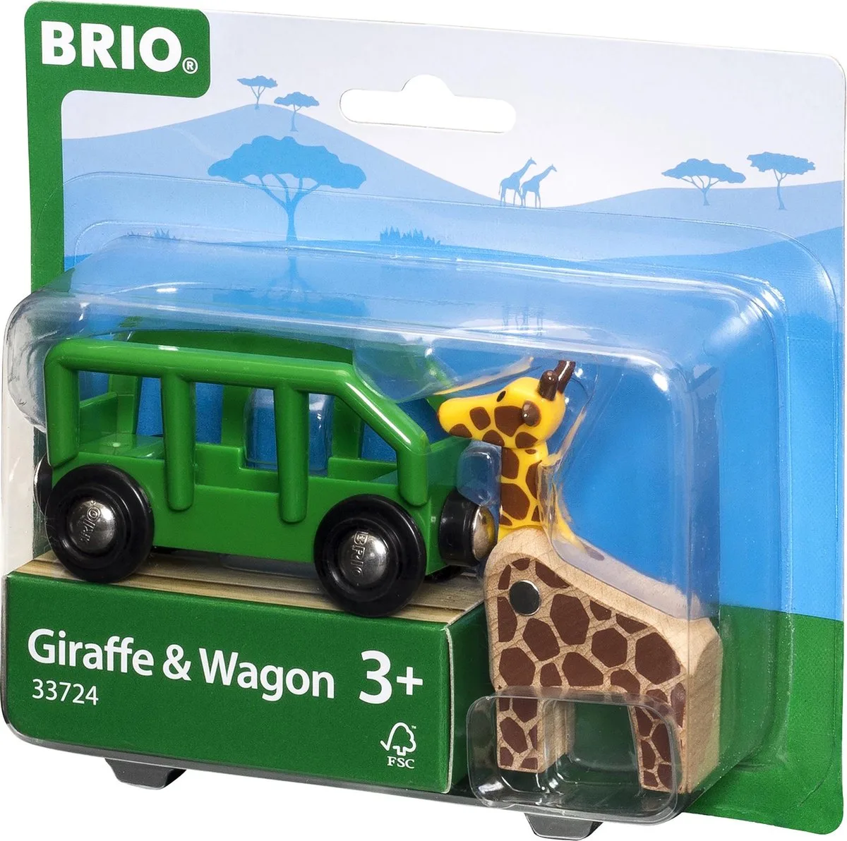 Wagon met giraffe - 33724 - uitbreiding voor BRIO World - vanaf 3 jaar van BRIO in Meerkleurig – productfoto