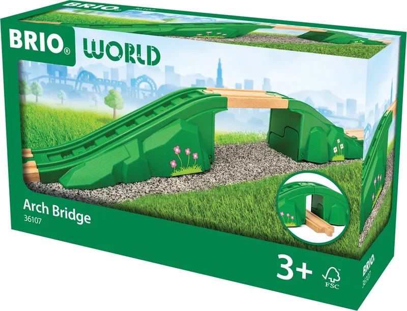 World Boogbrug - Klassiek Treinaccessoire - 3-delige Set van BRIO in Meerkleurig – productfoto