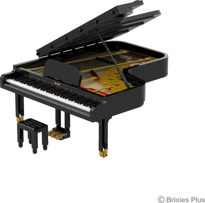 Bouwpakket Bouwstenen Brixies Plus Piano Vleugel Muziekinstrument by Brixies in Zwart – product photo