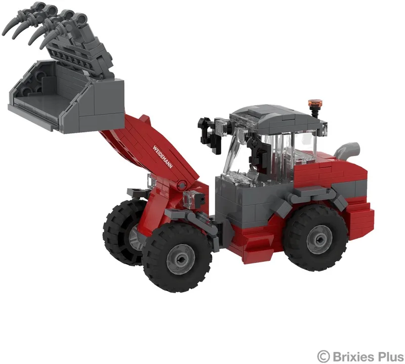 Bouwpakket Tractor Trekker Weidemann 3060, Brixies Plus- bouwstenen de Brixies en Rood – photo du produit