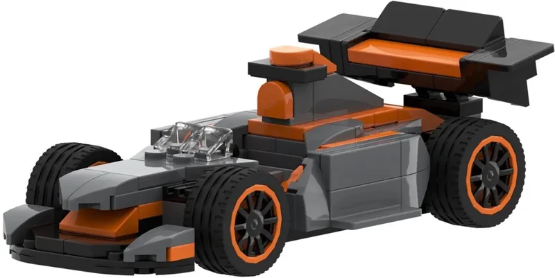 bouwset racewagen zwart - Mini Circuit Racewagen 134 stuks. by Brixies in Oranje – product photo