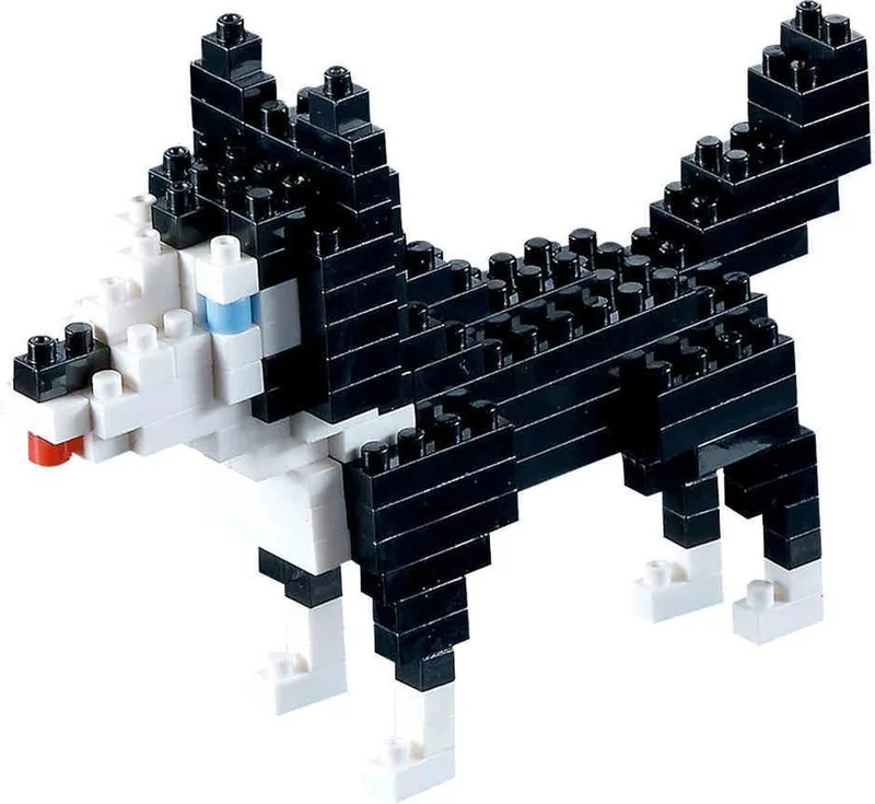 Husky - Nano Bouwset Honden - 120 onderdelen - Vanaf 8 jaar fra Brixies i Zwart – produktbillede
