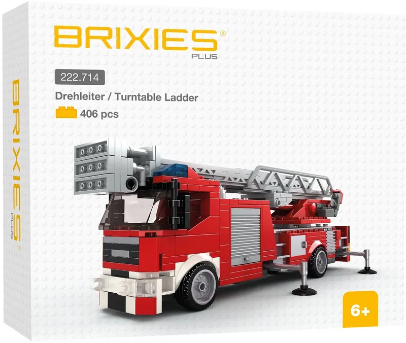 Plus Drehleiter / Turntable ladder Constructieset från Brixies i Rood – produktbild