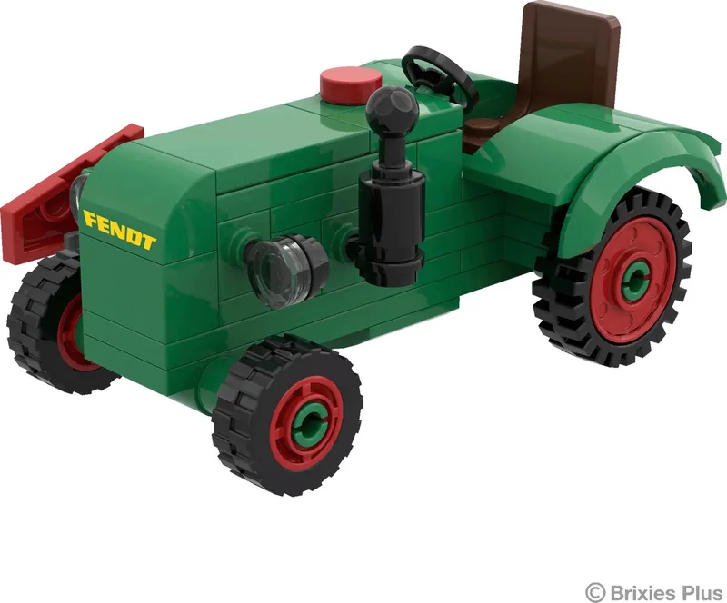 Plus Fendt Dieselross F28 Grasmaaier - Nano Bouwset Classic - 74 onderdelen - Vanaf 6 jaar by Brixies in Groen – product photo