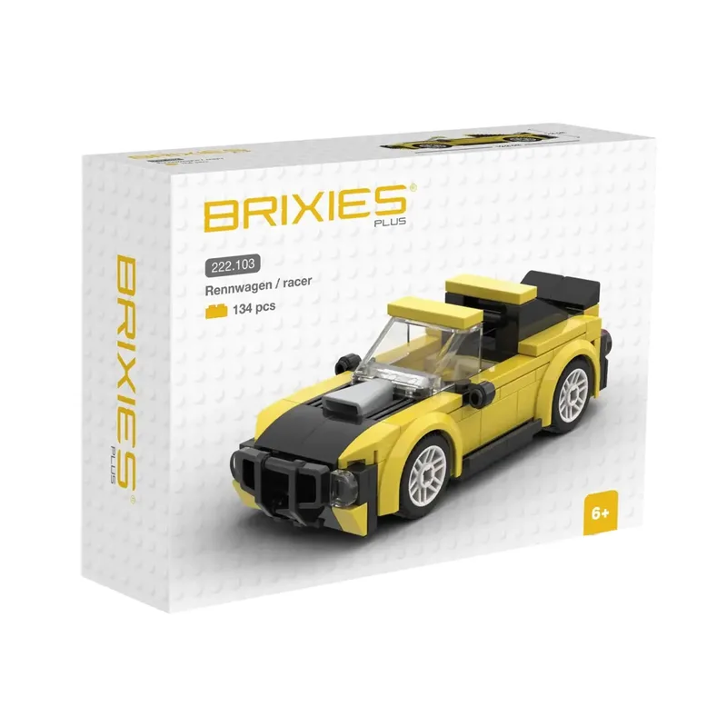 Plus Mini Rennwagen / Mini Racer yellow van Brixies in Gelb – productfoto