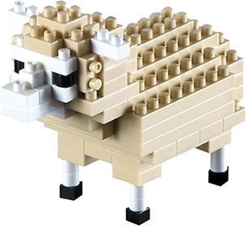 Schaap - Nano Bouwset Dieren - 85 onderdelen - Vanaf 8 jaar by Brixies in Wit – product photo