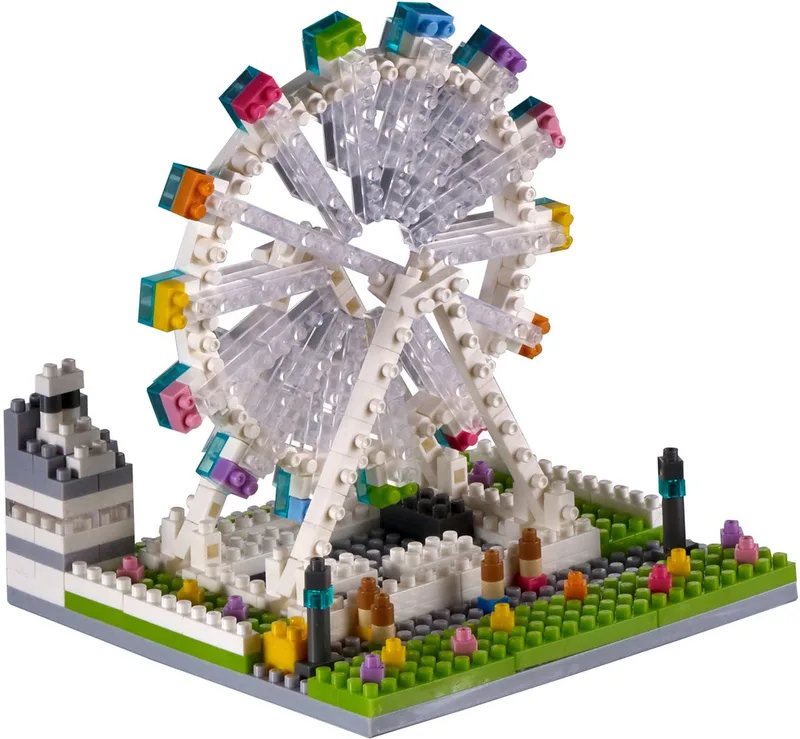 Singapore Flyer Reuzenrad - Nano Bouwset - 900 onderdelen - Vanaf 8 jaar by Brixies in Blauw wit bruin groen – product photo