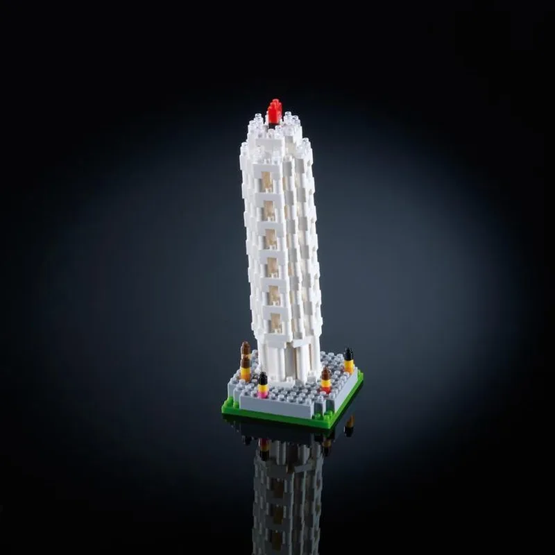 Toren van Pisa - Nano Bouwset Architectuur - 494 onderdelen - Vanaf 8 jaar by Brixies in Wit – product photo
