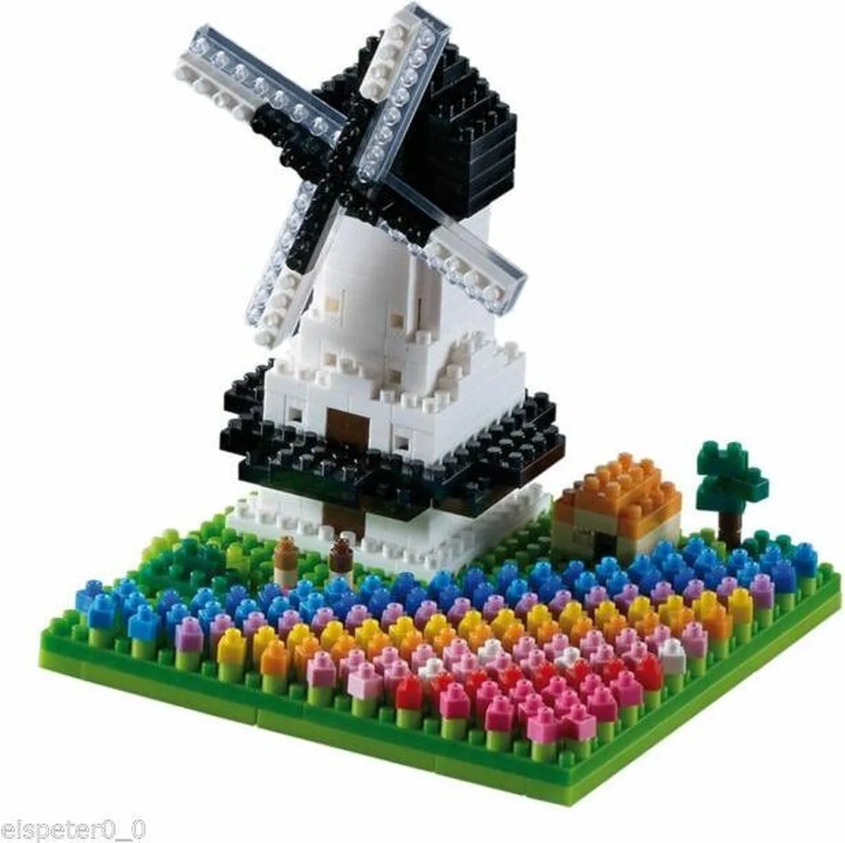 Windmolen met Tulpenveld- Brixies- Bouwsteentjes by Brixies in Multicolour – product photo