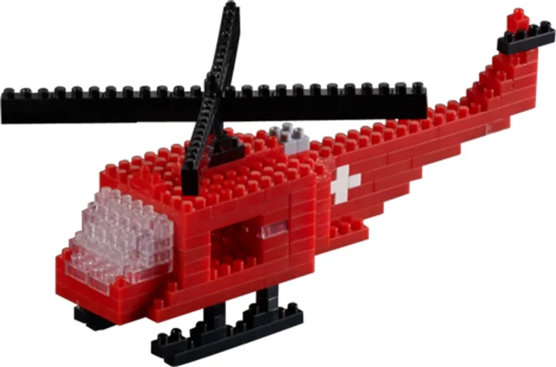 Zwitserse Helikopter - Nano Bouwset Voertuigen - 159 onderdelen - Vanaf 8 jaar by Brixies in Zwart – product photo