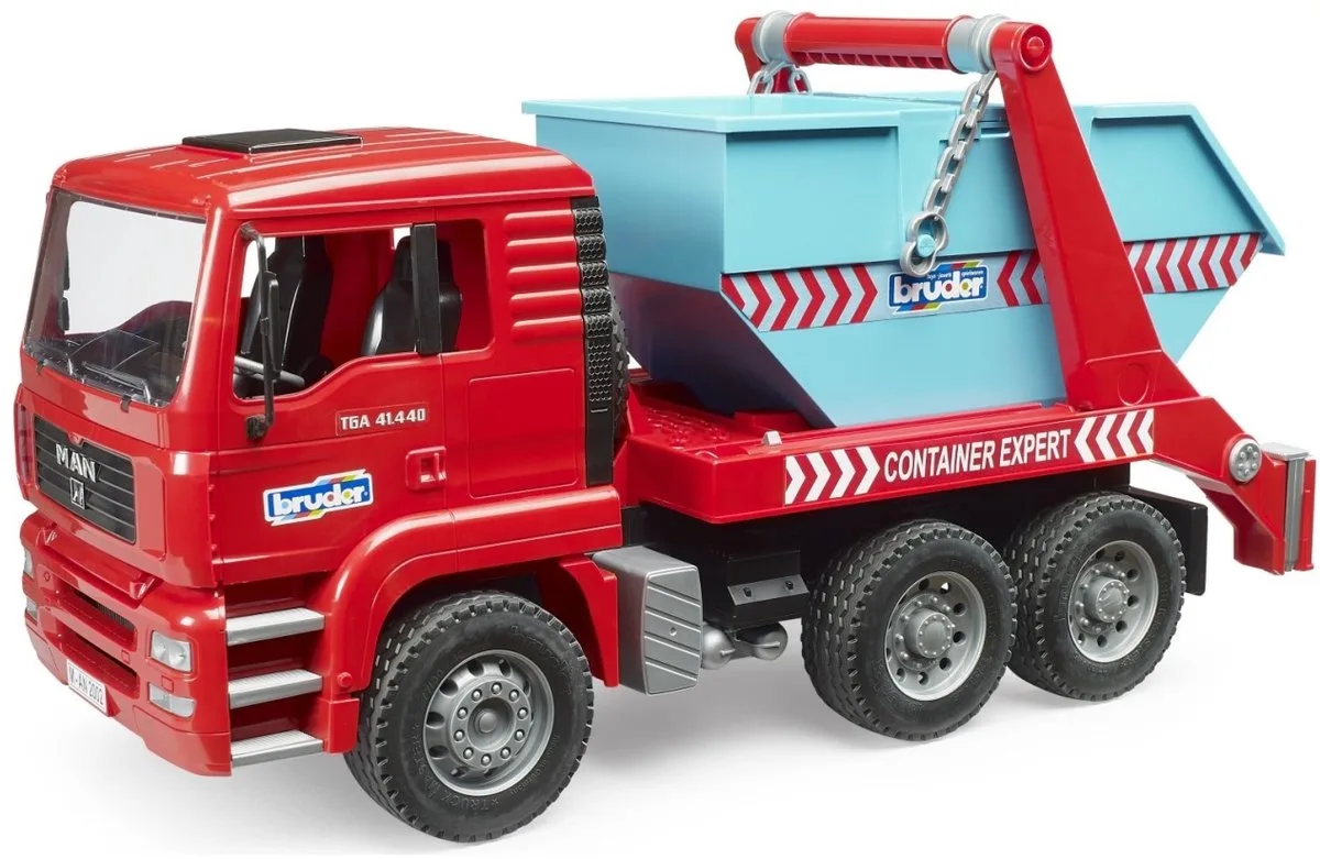 Bruder 02741 MAN TGA containerwagen met afzetcontainer - speelgoed schaal 1:16 van Bruder in Rood – productfoto