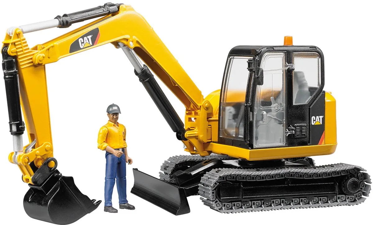 02466 CAT Minibagger, Modellfahrzeug von Bruder in Schwarz – Produktfoto